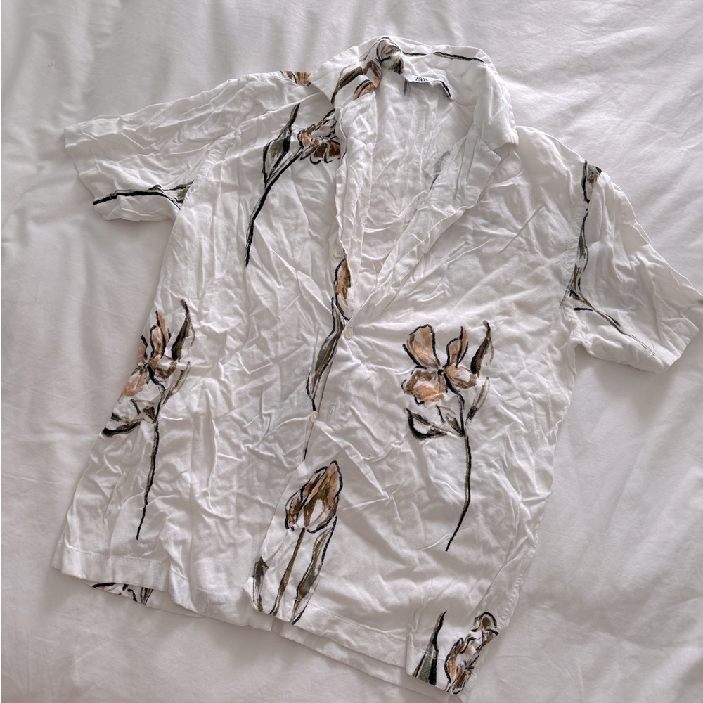 ZARA - floral button up